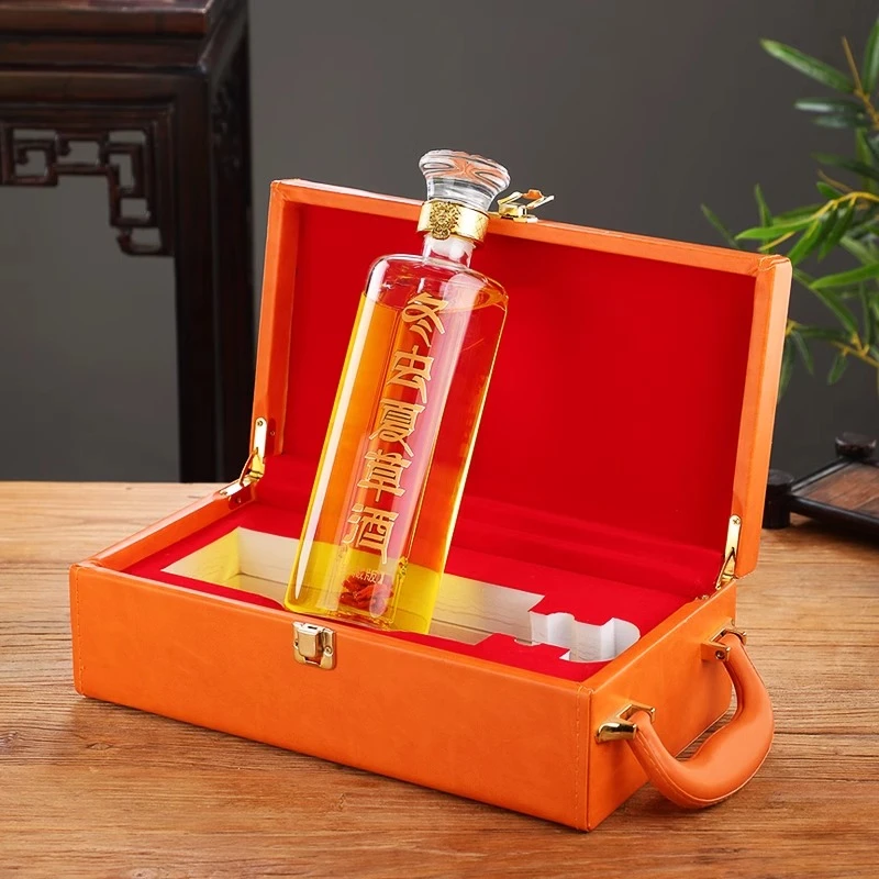 高级高硼硅冬虫夏草专用泡酒瓶高档创意透明加厚玻璃中间有管密封