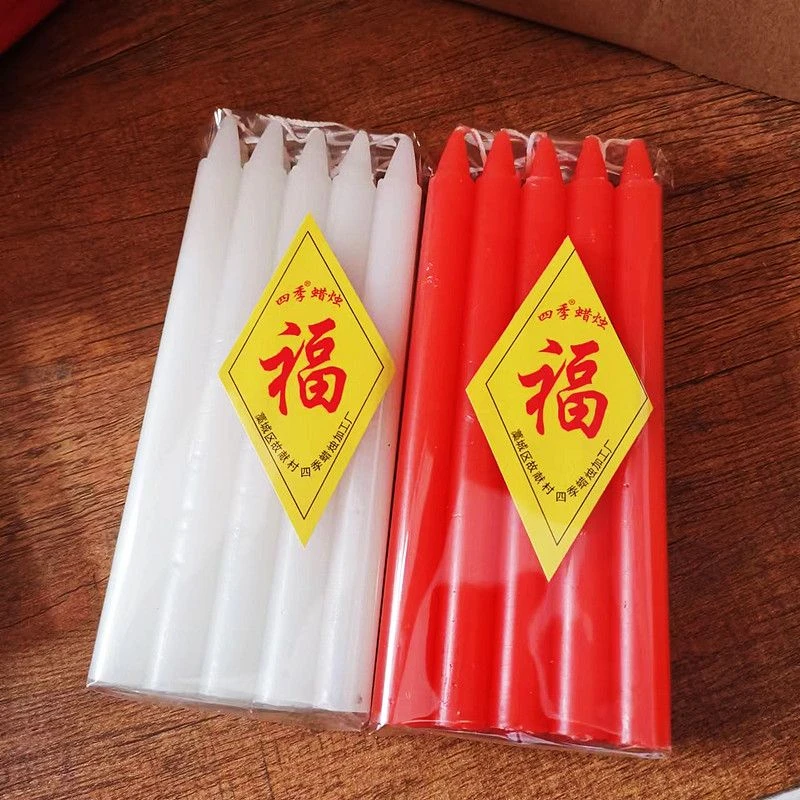 红白蜡烛精选优质照明应急防灾日用烛光室内无烟耐烧长杆蜡烛腊花
