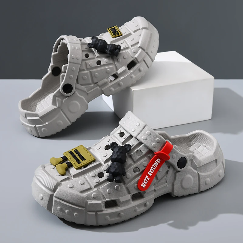 洞洞鞋男士夏季潮流外穿防滑高颜值防臭包头拖鞋休闲透气时尚凉鞋