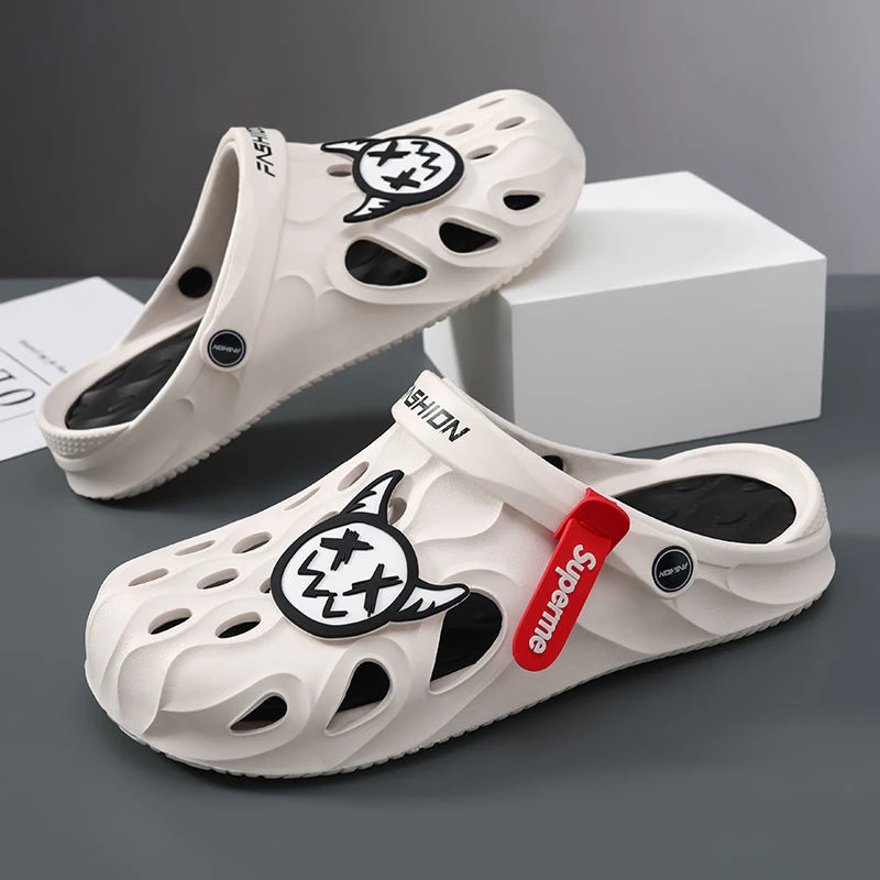 洞洞鞋男士夏季透气防滑户外运动开车两穿凉鞋护士办公室包头拖鞋