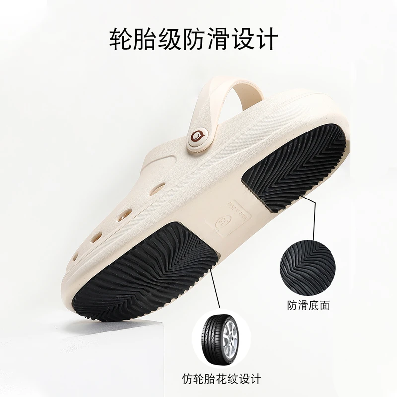 洞洞鞋男款秋夏百搭外穿防滑情侣包头拖护士沙滩简约手术室凉拖鞋