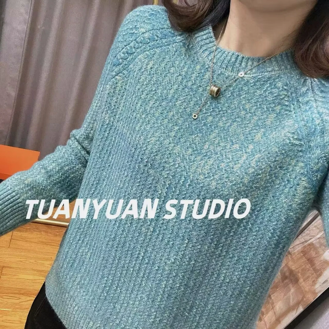 2024秋冬新款慵懒风韩版套头毛衣女时尚休闲显瘦宽松针织打底衫潮