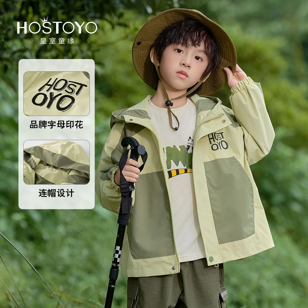 【皇室童缘】【2024秋款上新】杜邦三防拼接印花冲锋衣15330114006
