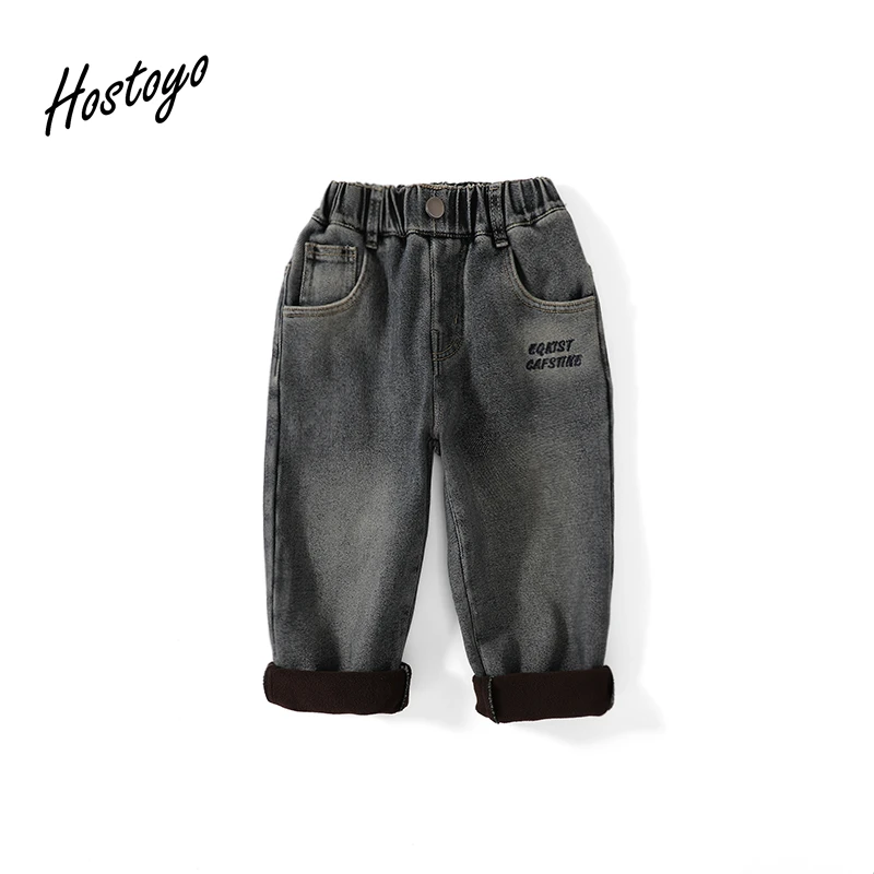 【皇室童缘】【2024秋冬10月】冬款休闲百搭加绒牛仔裤15480350002