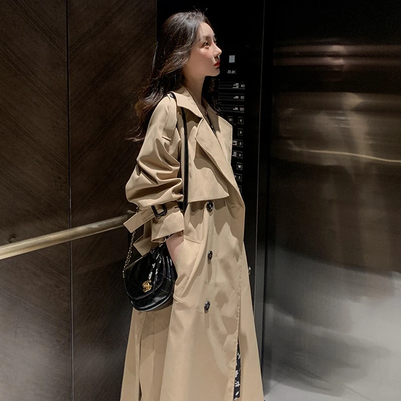 卡其色风衣外套女中长款2025年新款韩版春秋季小个子今年流行大衣