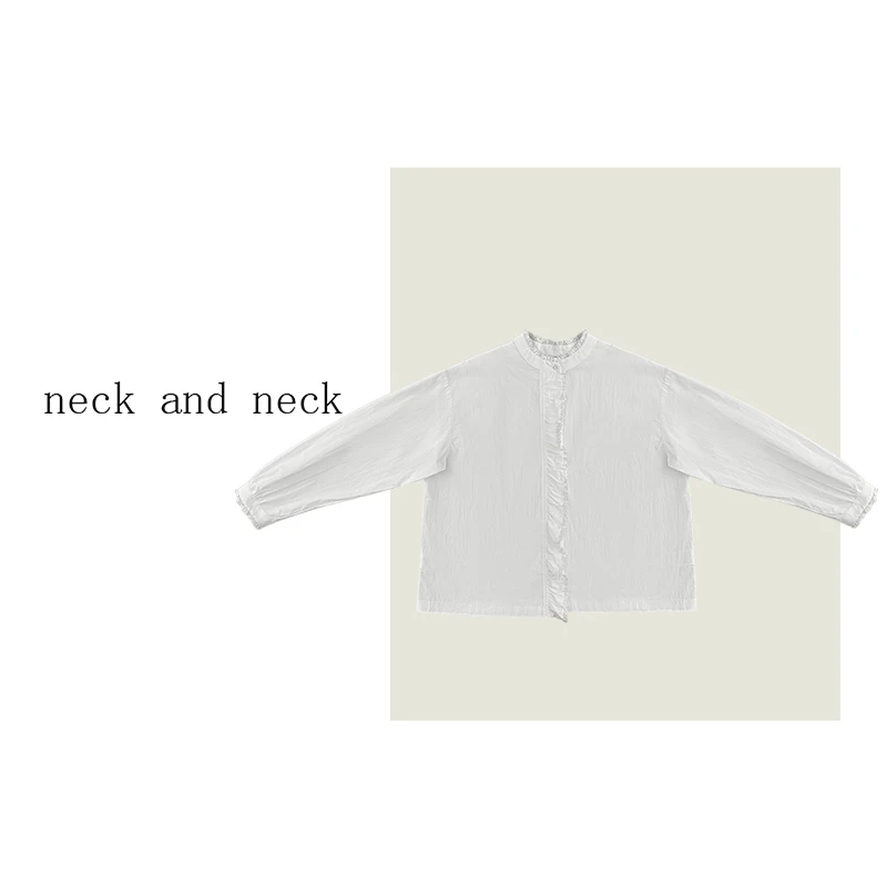 【 neck and neck 】“ 山茶花 ” 别致蕾丝花边设计感衬衫上衣