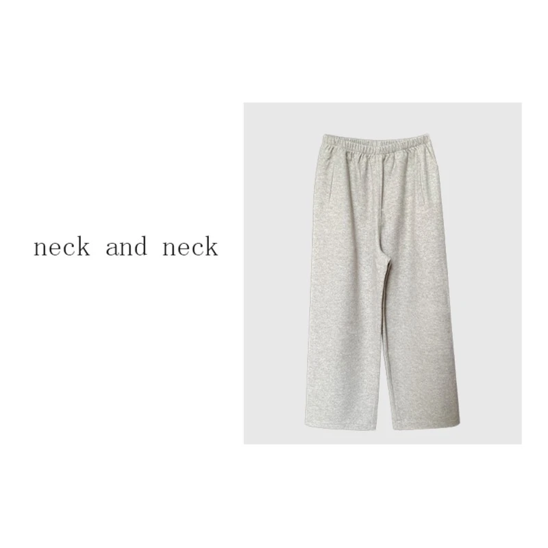 【 neck and neck 】“ 慵懒舒适感 ”毛呢料阔腿裤egg卫裤灰色阔腿裤