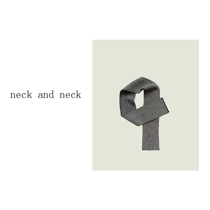【 neck and neck 】“ 松弛feel ” 撞色条纹针织围巾披肩保暖围脖