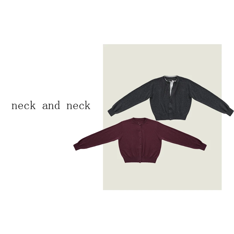 （清仓福利no退no换）【 neck and neck 】“ 华夫格 ” 假两件毛衣开衫