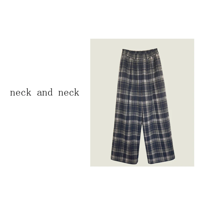 （清仓福利no退no换）【 neck and neck 】“定格时光” 格纹直筒裤长裤