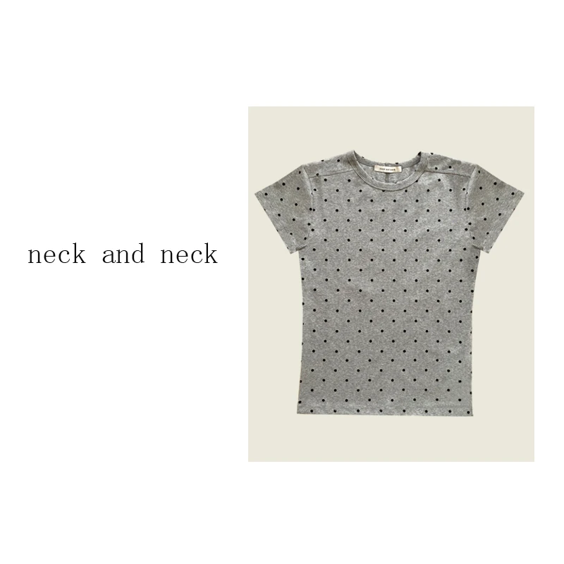 【 neck and neck 】“ 波点可颂 ” 法式复古波点经典圆领短袖T恤