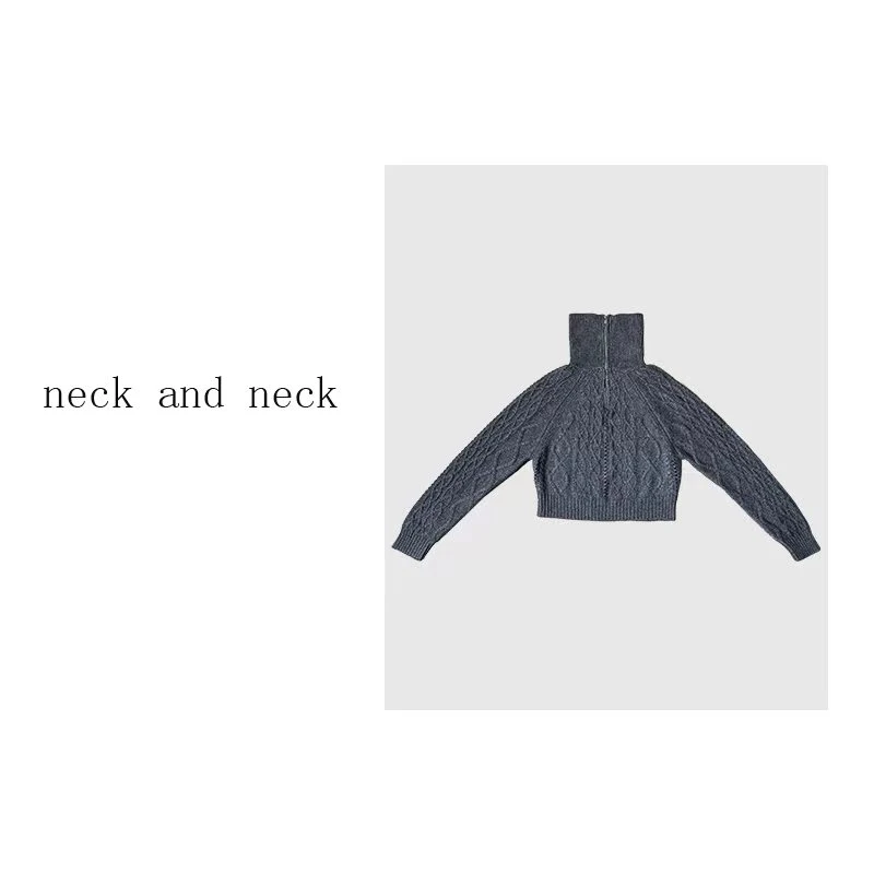 【 neck and neck 】“无龄感立体绞花  ” 廓形针织拉链开衫