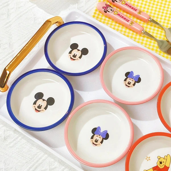 迪士尼陶瓷卡通小味碟 米奇米妮 小菜蘸料碟