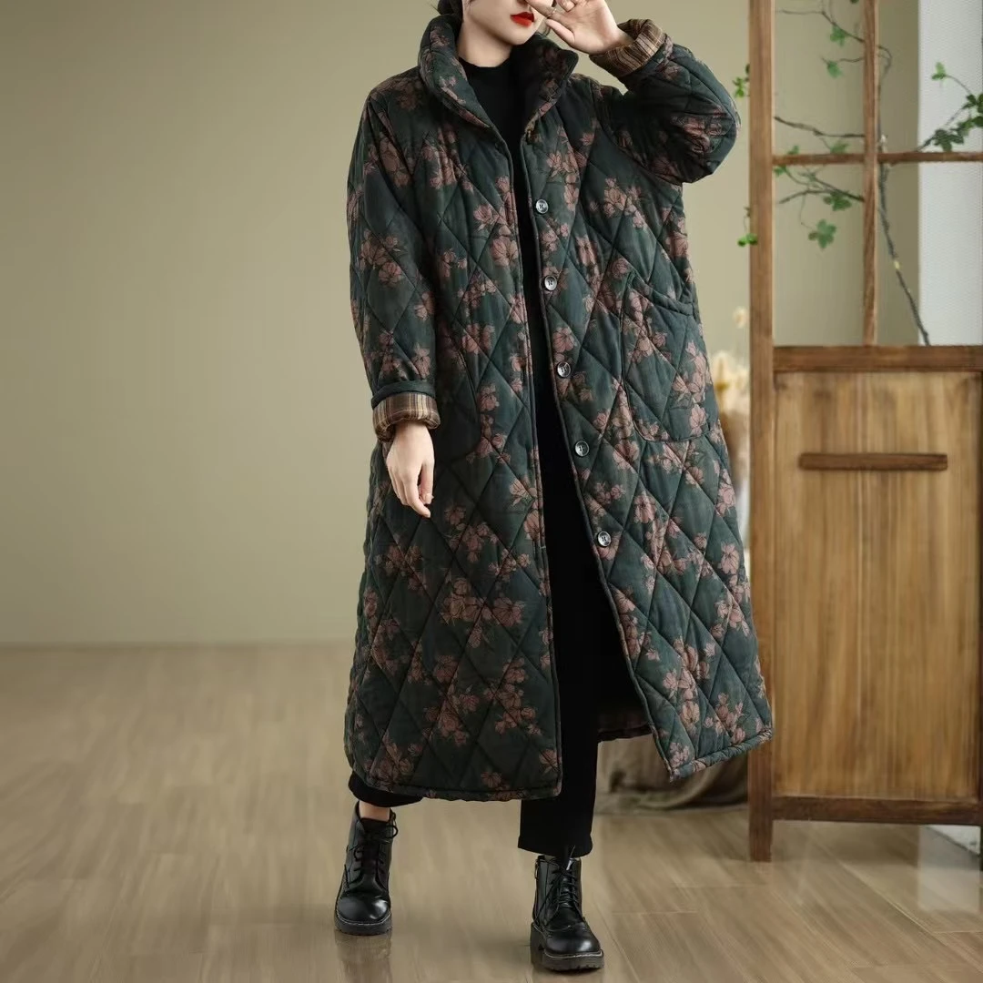 冬季外套加绒加厚棉衣保暖舒适棉服时尚新款女装兔毛绒妈妈装