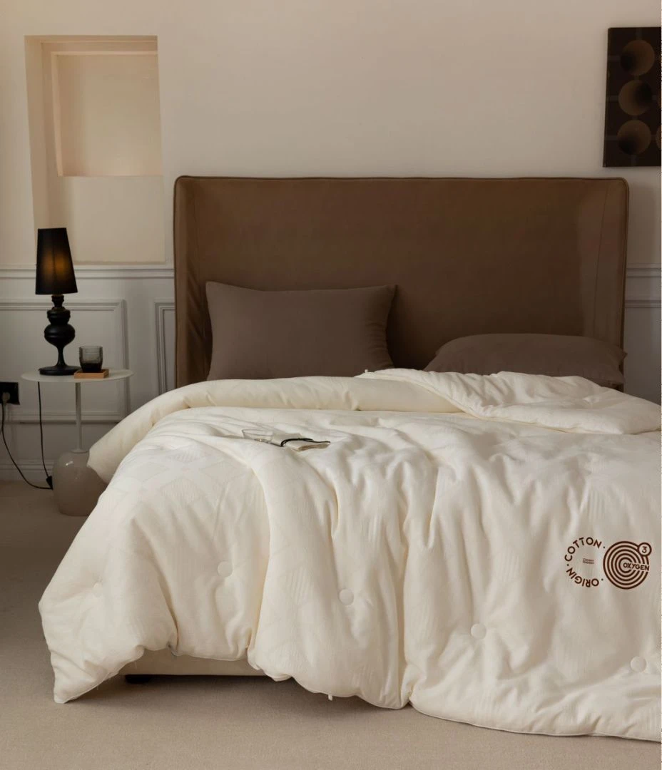 氧立方12孔纤维纯棉大豆被春秋被冬被加厚二合一被子被芯