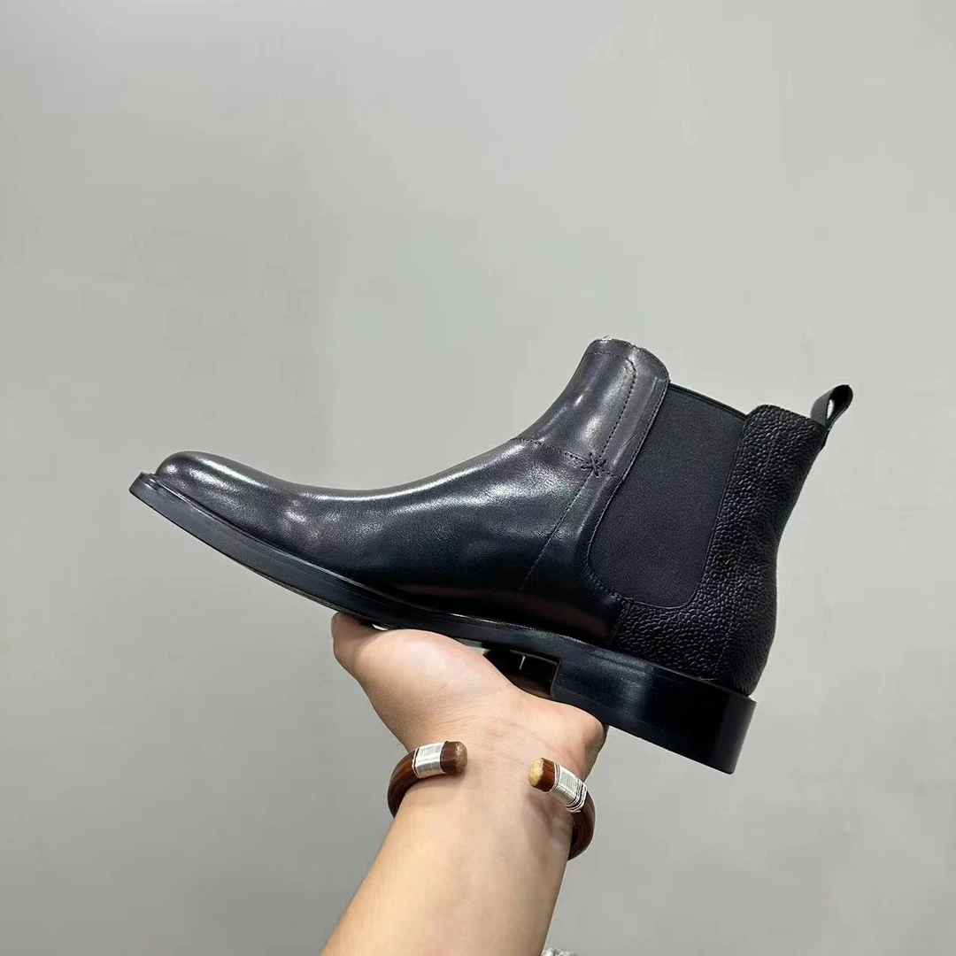 87115款意大利奢品进口植鞣牛皮高端款切尔西靴（皮鞋码）