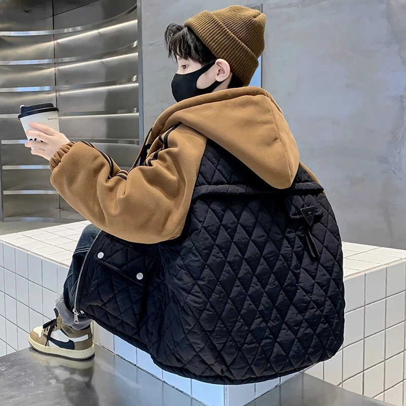 儿童装男童冬装加绒加厚外套秋冬款2024新款中大童冬季男孩棉服潮