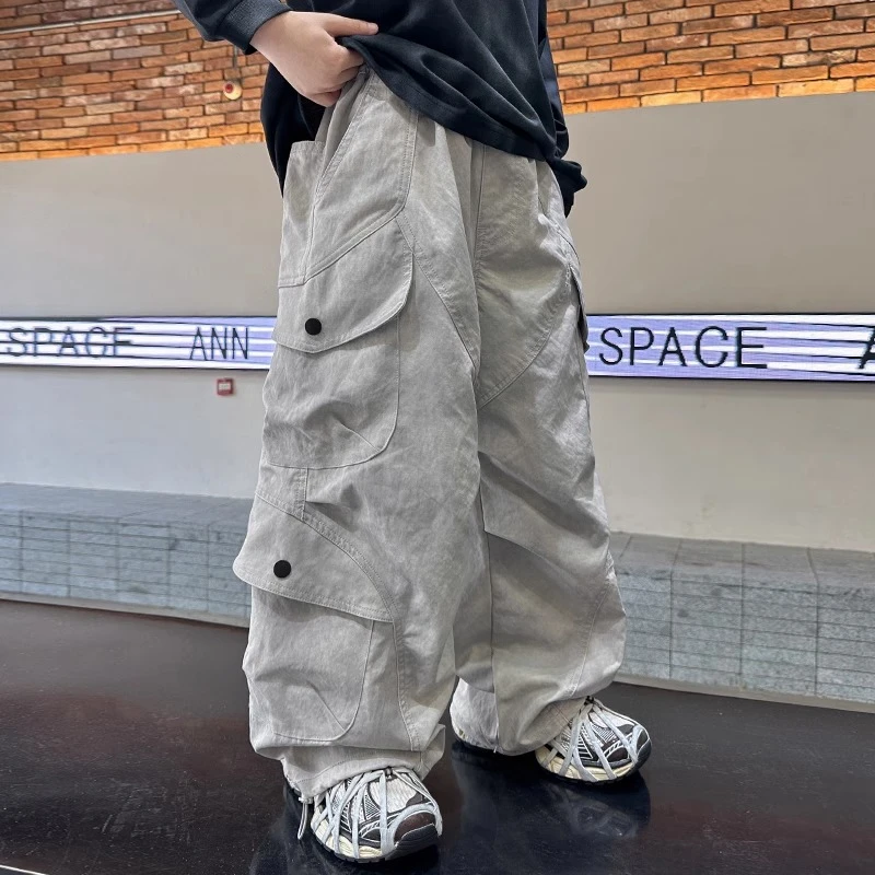 男童秋装裤子儿童工装裤春秋款2025新款男孩秋季灯笼裤潮帅气时髦