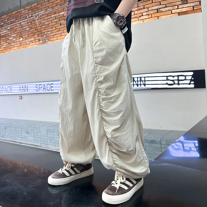 防蚊裤男童裤子夏季薄款中大童2024新款儿童夏装速干灯笼裤帅气潮