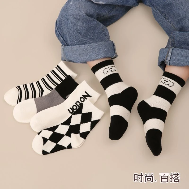 新款男女童袜婴儿宝宝百搭中筒袜儿童袜子中大童袜