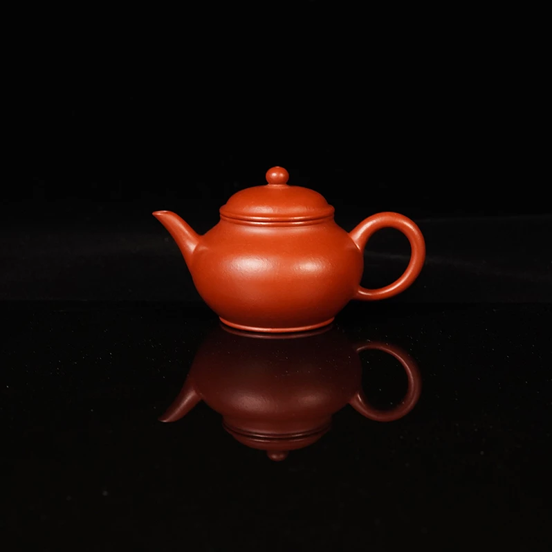 【陶公粟】原矿小煤窑朱泥《孟臣执壶》120cc超薄胎手制紫砂壶