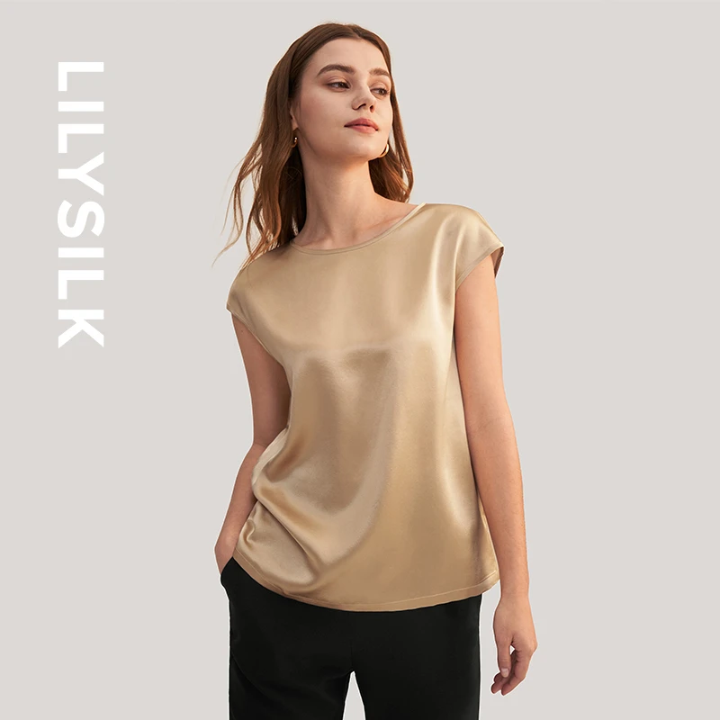 莉莉秀客LILYSILK女士真丝衬衫时尚优雅22姆米桑蚕丝上衣显瘦纯色