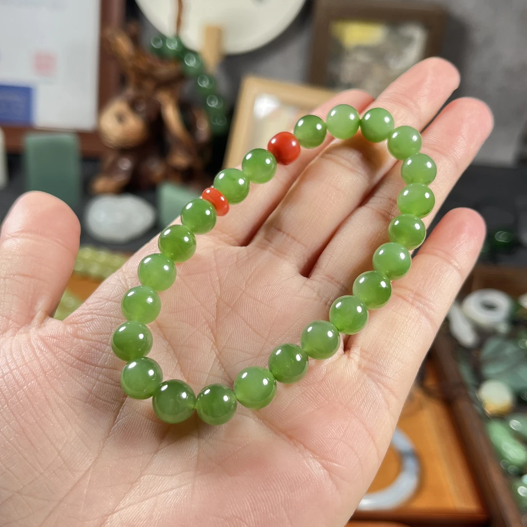 和田玉碧玉手链8mm