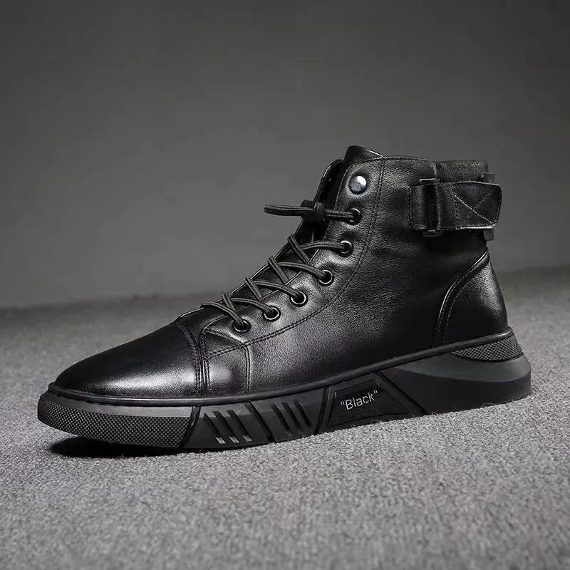 K99-1秋冬爆款网红厚底马丁靴马丁靴男新款高帮鞋男款休闲鞋