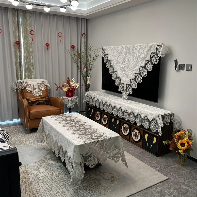 欧式蕾丝桌布布艺长方形家用餐桌布ins茶几台布北欧餐桌防尘盖巾