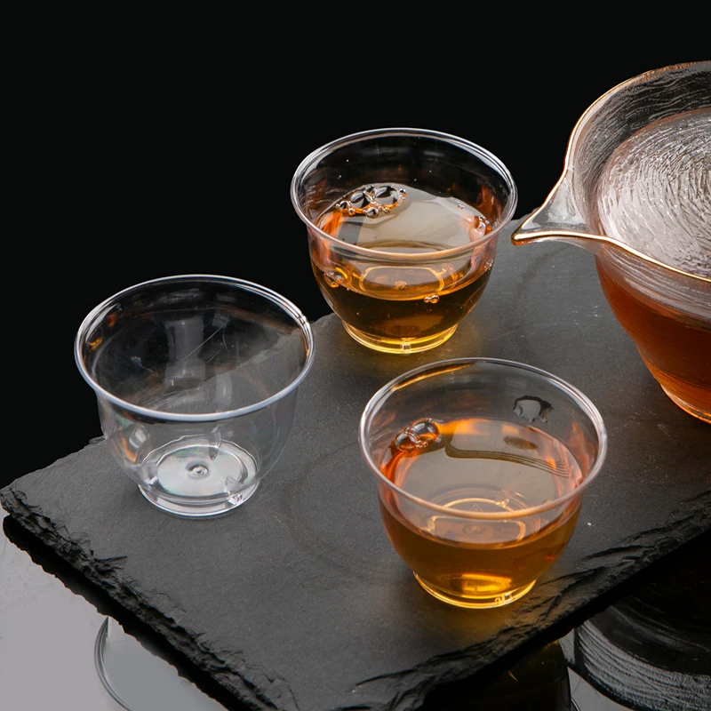 来点一次性品茶杯试饮杯子耐高温功夫茶品尝杯品茗杯PS硬塑透明酒