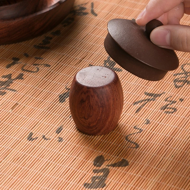 黑檀实木盖置紫砂壶盖托盖碗花丽茶杯盖垫放壶盖托功夫茶具配件