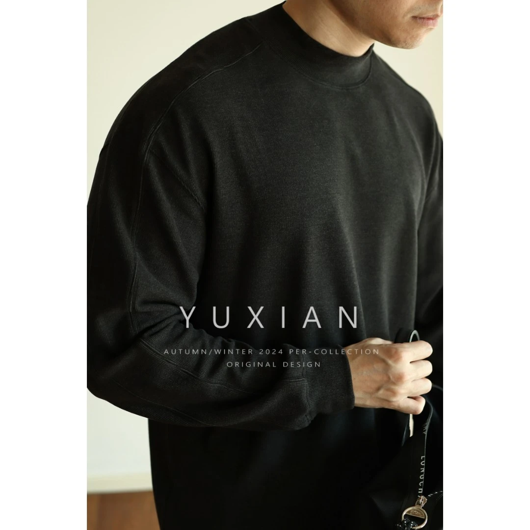 YUXIAN日系宽松300克保暖细腻内搭打底纯色长袖单穿