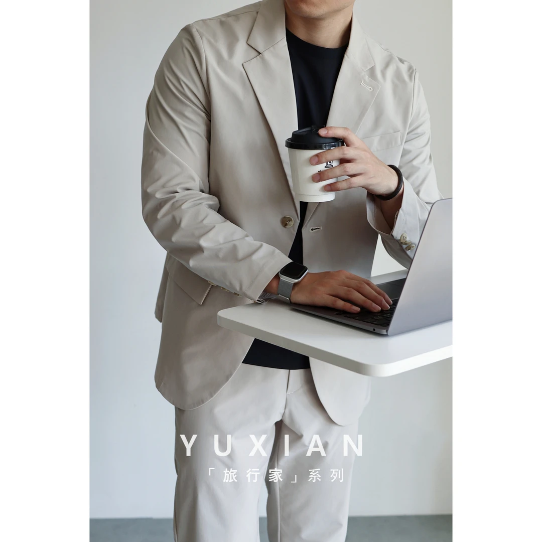 【旅行家系列】空气感快干轻量便携休闲商务男士西装西裤套装春秋