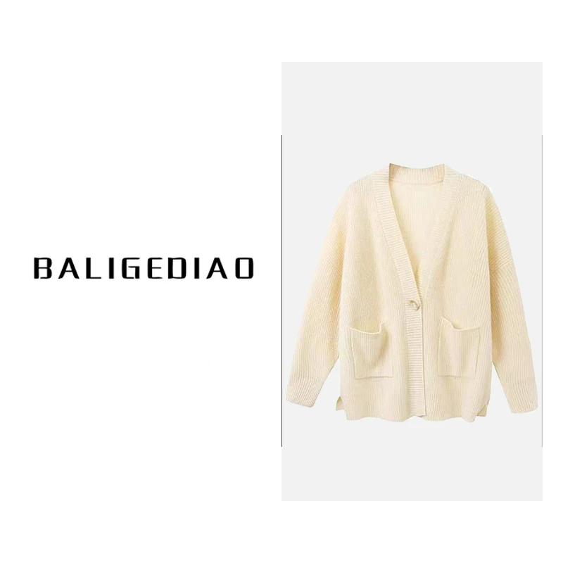 【爱丽丝毛衣外套】100%羊毛大版毛衣外套24132