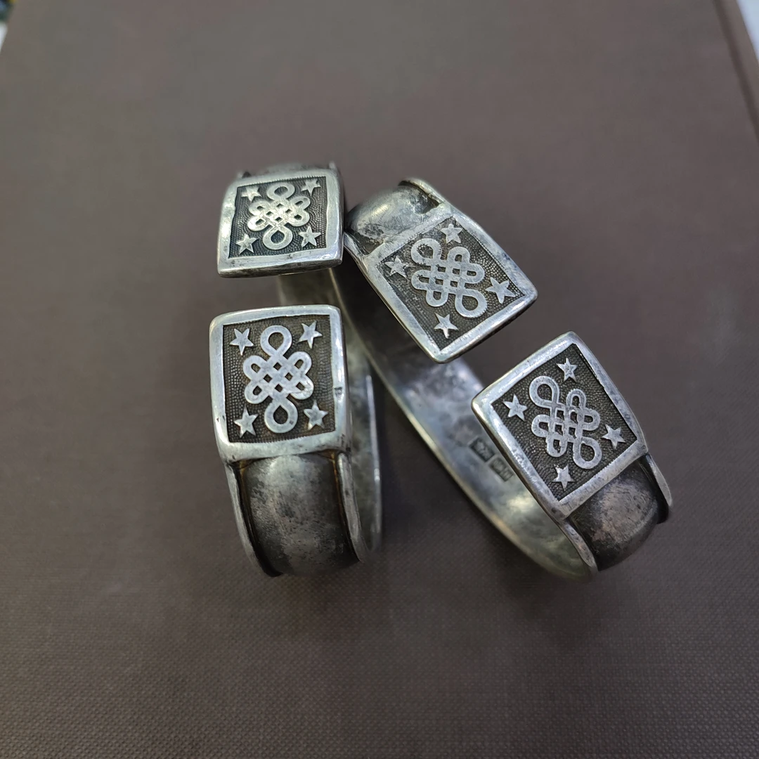 925银手镯 梵蜀银手镯开口有落款