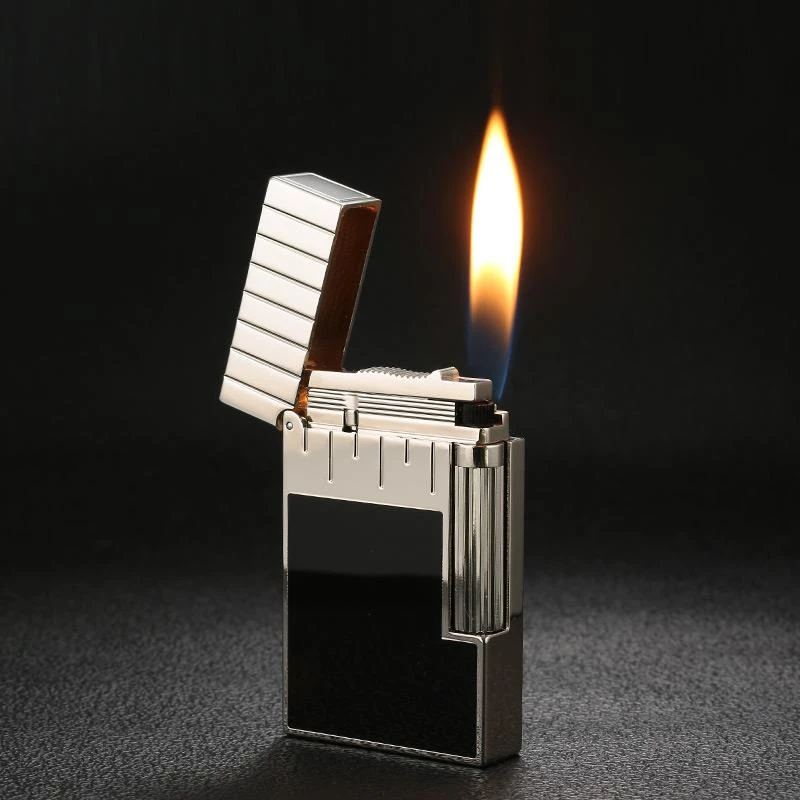 法国都柏特朗声打火机明火不防风创意充气体全铜钢琴音天使之泪