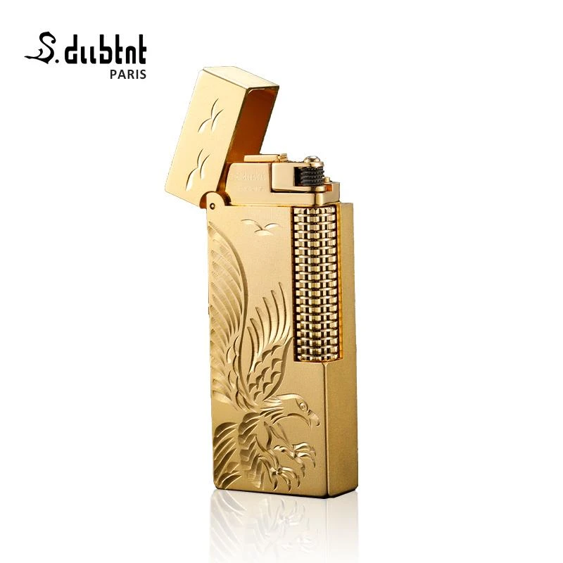 法国都柏特品牌创意打火机侧滑轮男士高档全铜精品窄版雄鹰展翅