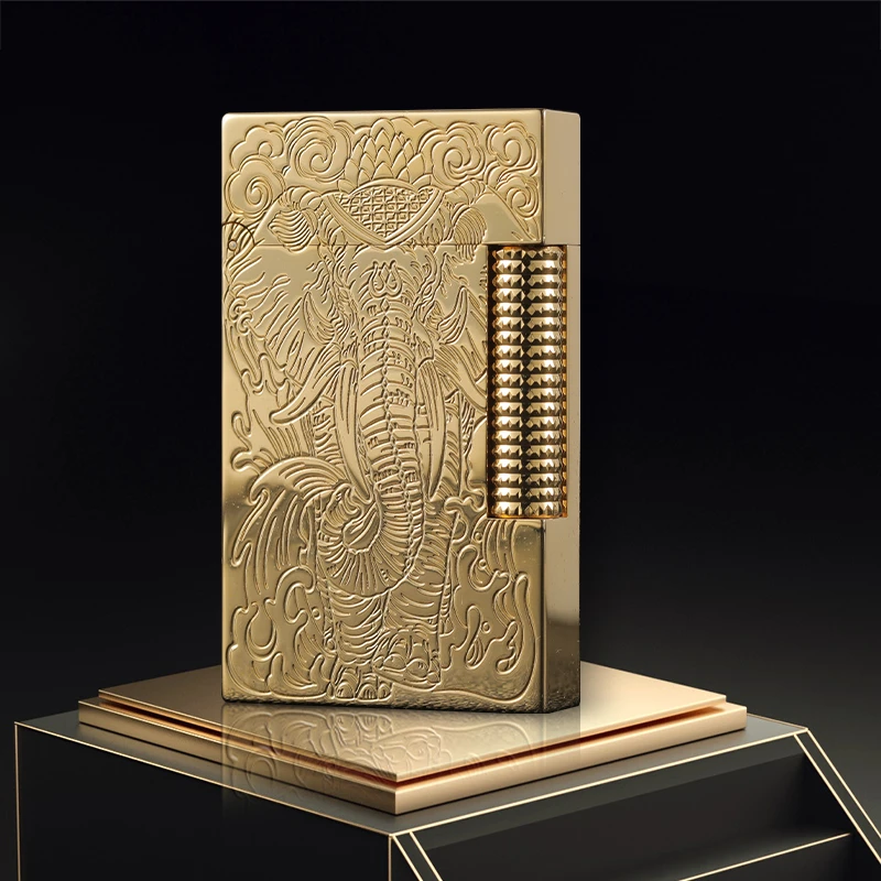 法国都柏特朗声打火机钢音全铜复古明火送礼个性高档之鬼王大象