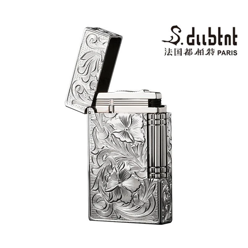 【520礼物】法国都柏特充气朗声打火机手工雕刻创意精品手工唐草花