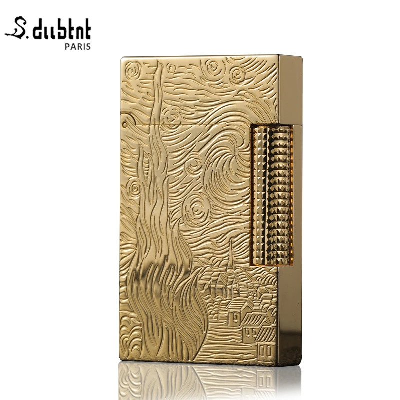 【梵高】法国都柏特朗声打火机金属潮个性高档星空精雕工艺