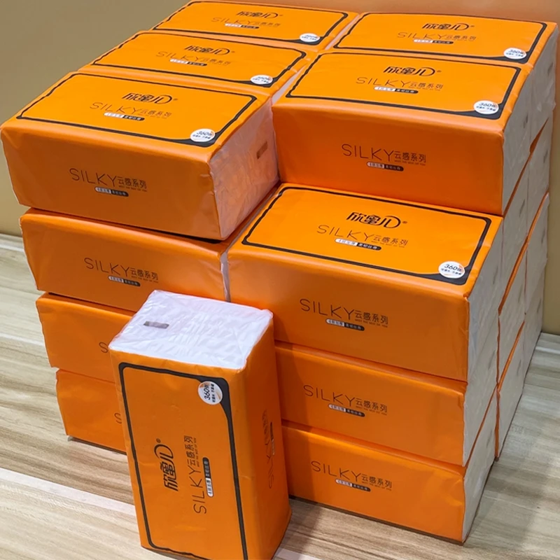 欣蜜儿360张抽纸巾整箱大包加大4层加厚餐巾纸抽取式印花面巾纸抽