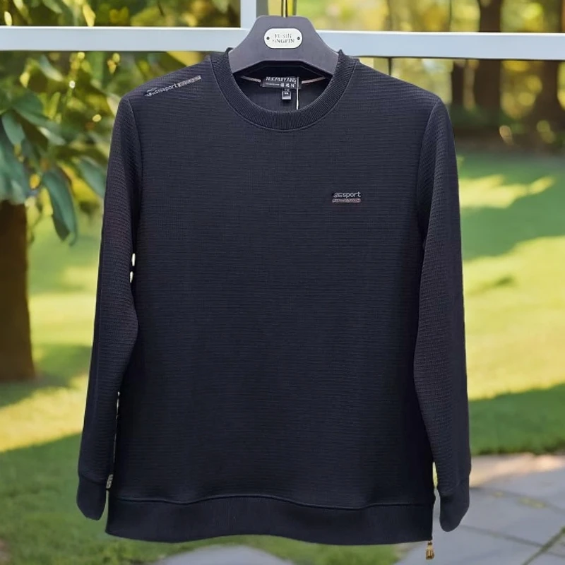 【6379】休闲圆领T恤春秋长袖运动针织