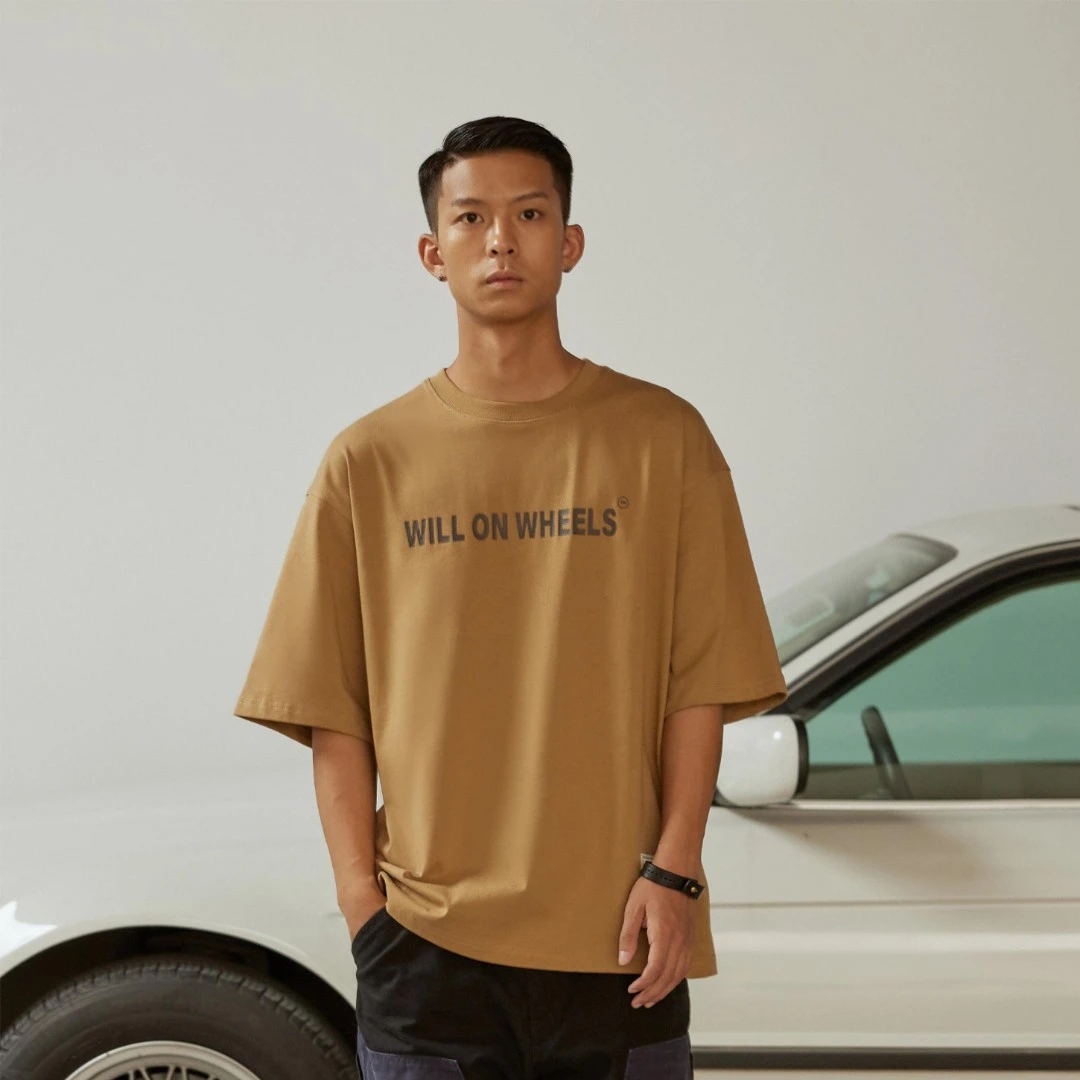 WOW  潮服”喜提破烂“创意印花圆领休闲短袖T恤 will on wheels