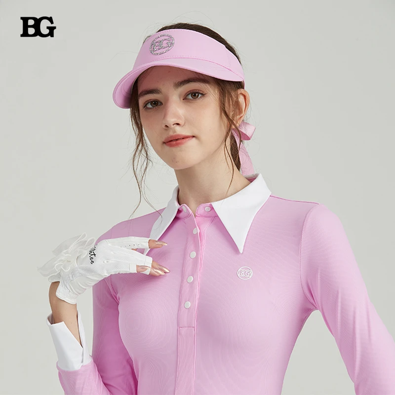 BG高尔夫配件女款帽子遮阳防晒空顶户外运动骑防紫外线行帽子新款