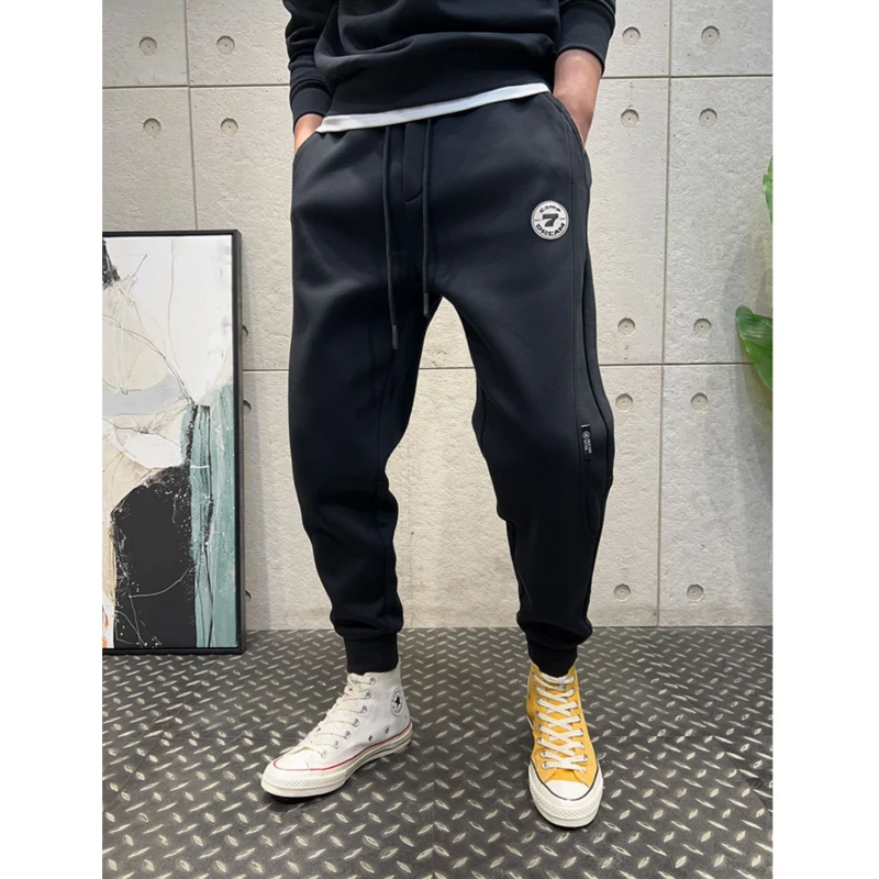 秋季男士时尚百搭针织卫裤加厚韩版修身弹力潮牌休闲裤痞帅束脚裤