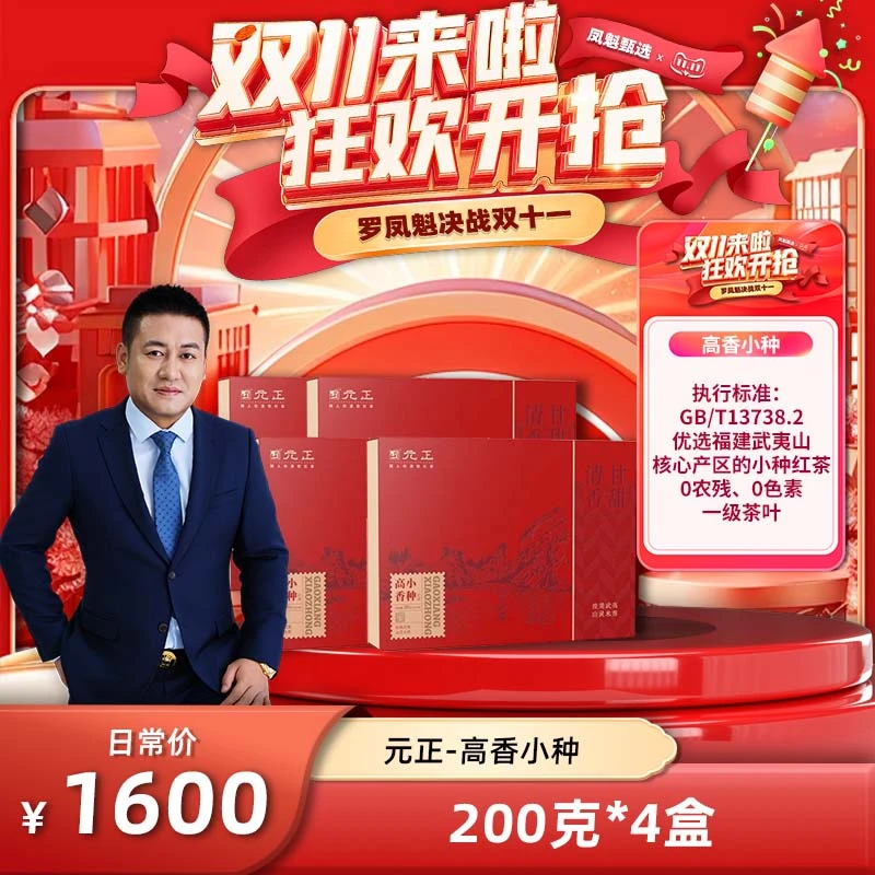元正  武夷高香小种 单盒  红茶礼盒 200g*4盒