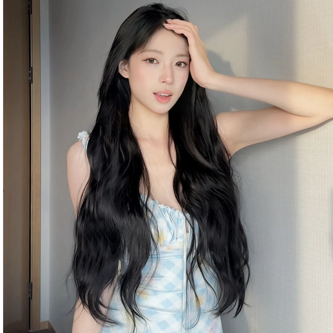 假发 一片式无痕隐形接发片水波纹假发片女款增发量 校园女士假发