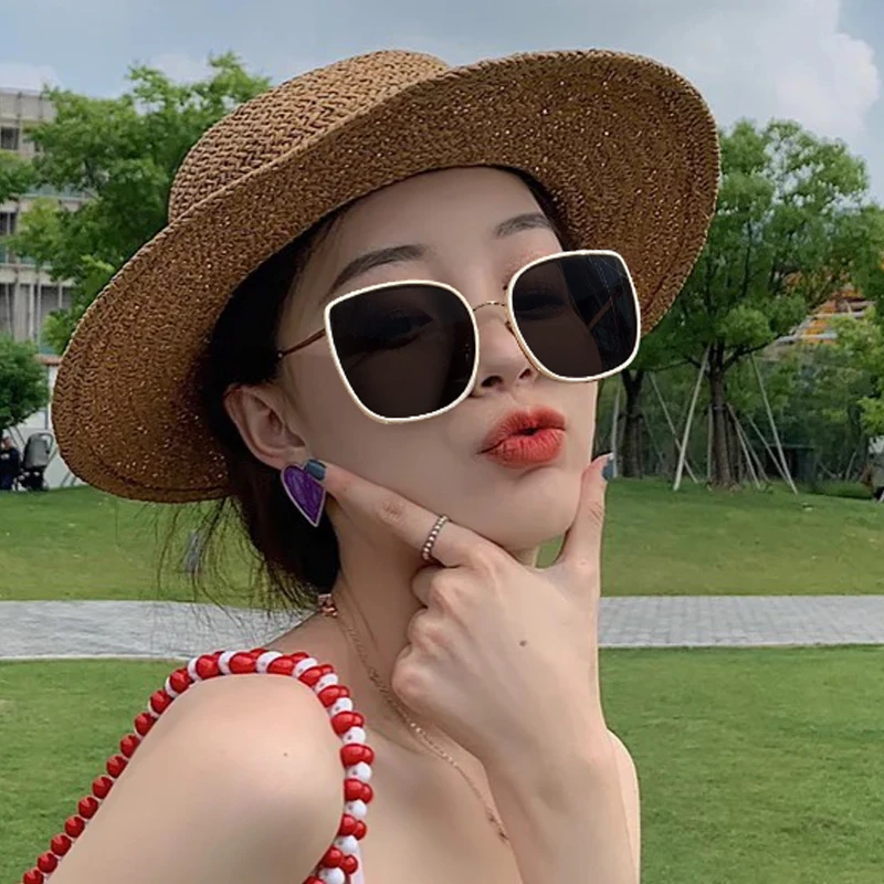 白框墨镜女2025新款大脸显瘦太阳镜ins时尚潮酷高级感防紫外线夏