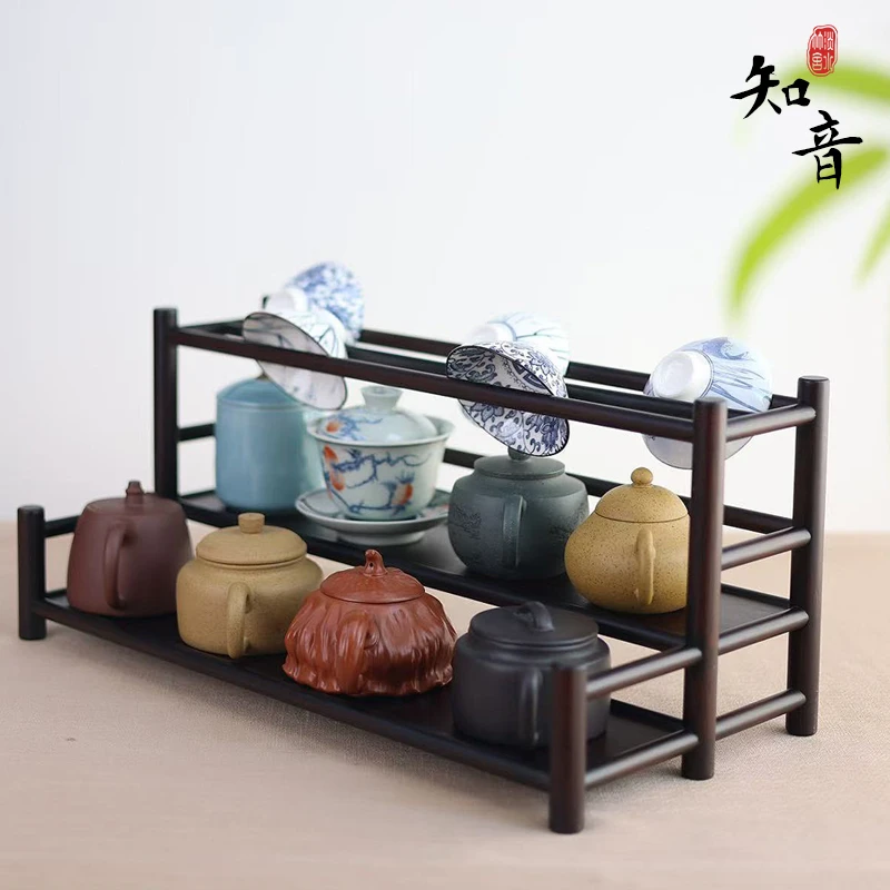 「深色知音」精品双层壶架晾杯架家用紫砂壶茶具泡茶壶茶盘水壶沥水