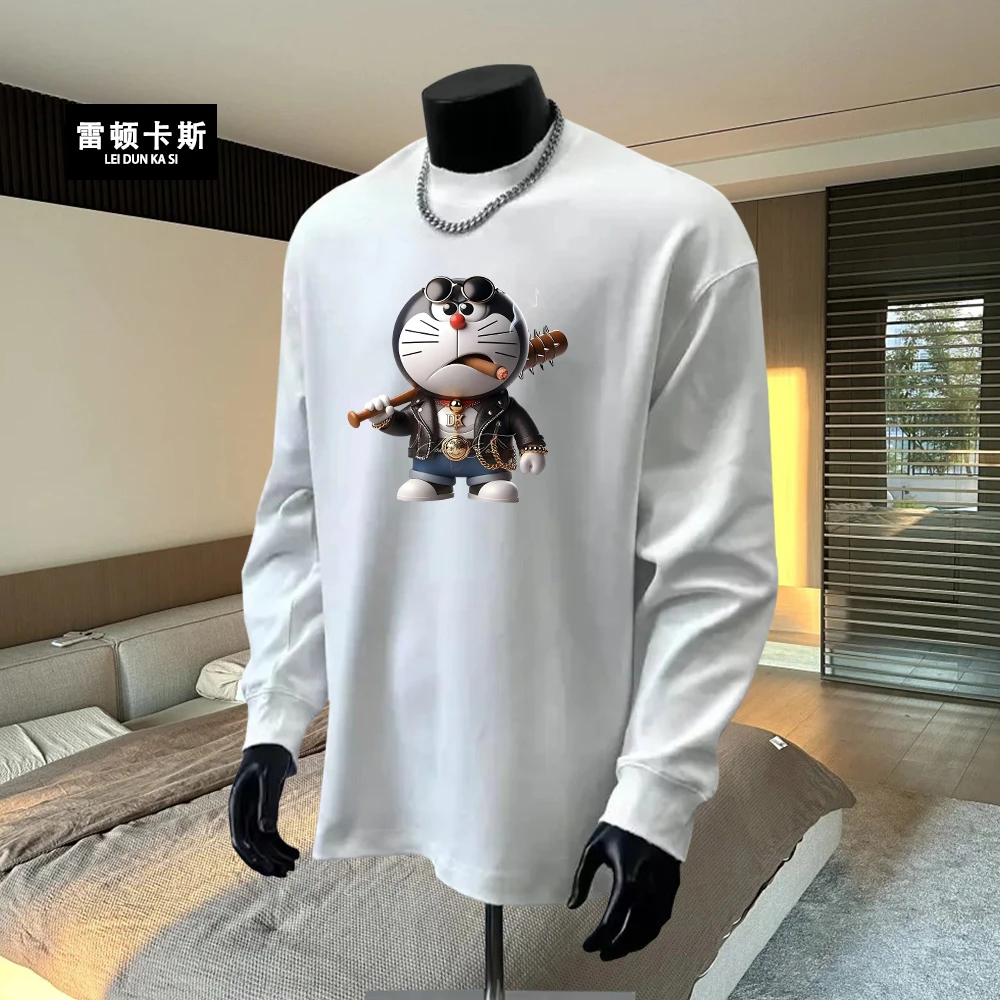 雷顿卡斯新疆长绒棉秋冬新品男女纯棉百搭长袖T恤透气舒适打底衫